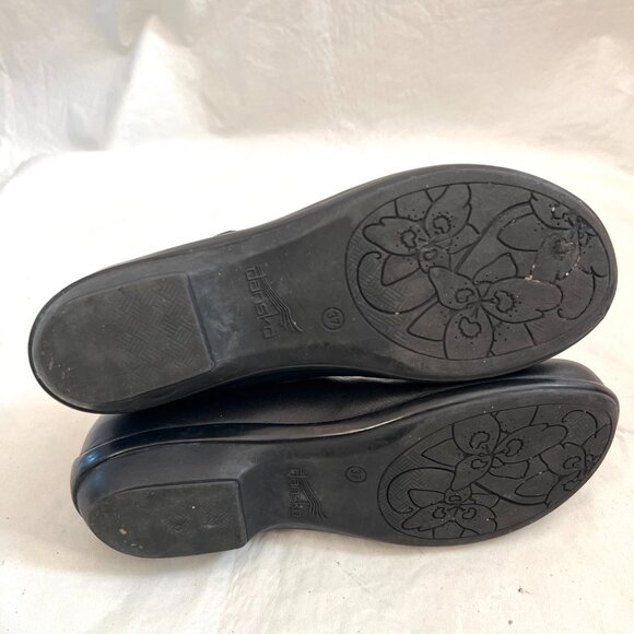 Dansko mary jane shoes Opal EU 37 US 6.5 7 black leather flat ankle strap - Picture 8 of 13